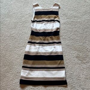 Banana Republic Black and Brown Striped Dress